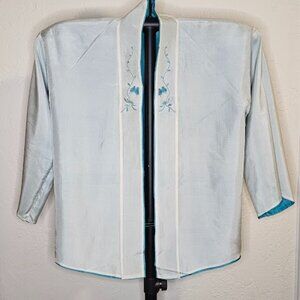UNUSED Vintage Hand Made Silk Kimono, Happi Jacket. Reversable (24-1216)